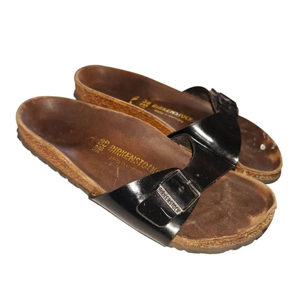 Birkenstock Patent Leather Slip On Sandals - Picture 10 of 12